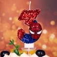 thumbnail image 2 of Vela de spiderman para niños, decoración de pastel de fiesta de feliz cumpleaños, suministros de juguetes para niños, velas digitales de 0 a 9 años（6, 2 of 5