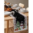 thumbnail image 3 of Table Runners 72 Inches Long Dress Scarves, Black Christmas Snowman Farmhouse Kitchen/Dining Table Runner, Coffee Tablerunners, Xmas Balls Stocking Tree Gifts 13x72 Inch, 3 of 7