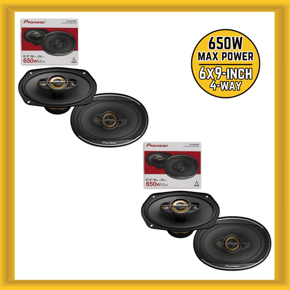 Pioneer A-Series 6" x 9" deep 4 Way Coaxial 650 Watt Car Audio Speaker 2 Pack