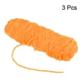 thumbnail image 3 of Uxcell 3 ovillos de hilo de chenilla, hilo suave para mantas, 3x100gr/3.5oz (3x131yds) de poliéster de terciopelo para tejer en color naranja, 3 of 7