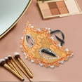 thumbnail image 4 of Unique Bargains 1 Pc Pointed Head Dragon-Design Half Face Party Mask for Masquerade Party Orange, 4 of 5