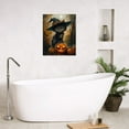 thumbnail image 2 of HVEST Halloween Black Cat Wall Art Scary Pumpkin Bat and Maple Leaf Canvas Wall Art Vintage Halloween Gothic Framed Wall Decor for Living Room Bedroom Home, 8 X 10 inches, 2 of 5