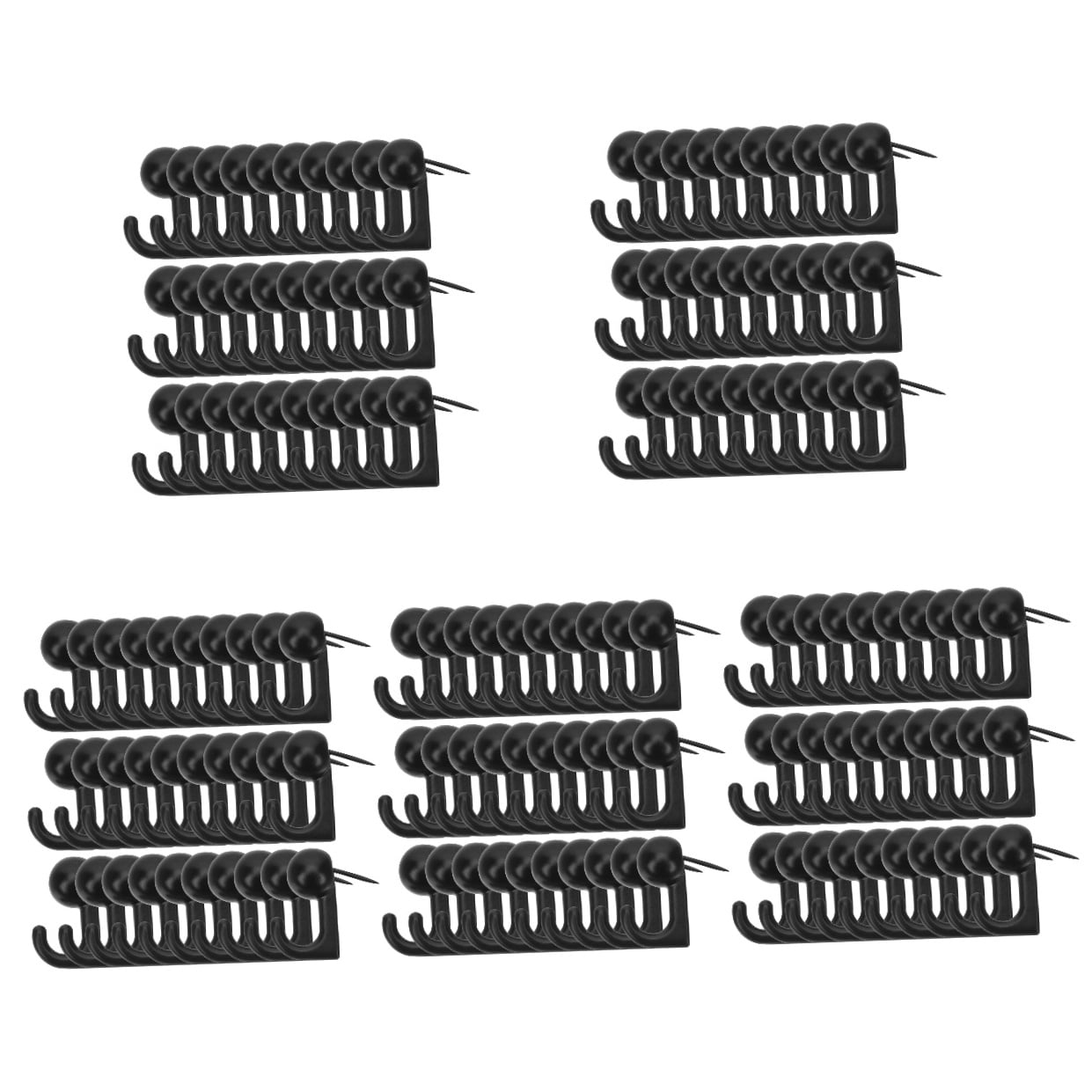 HONITANO Black Metal Picture Hanging Hooks 150 Pieces for Home, Office, and Art Display Use