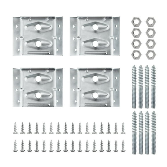 POWERTEC Set of 4, Surface Mount Corner Brackets with Mounting Hardware, Corner Braces for Table Aprons and Table Legs (71428)