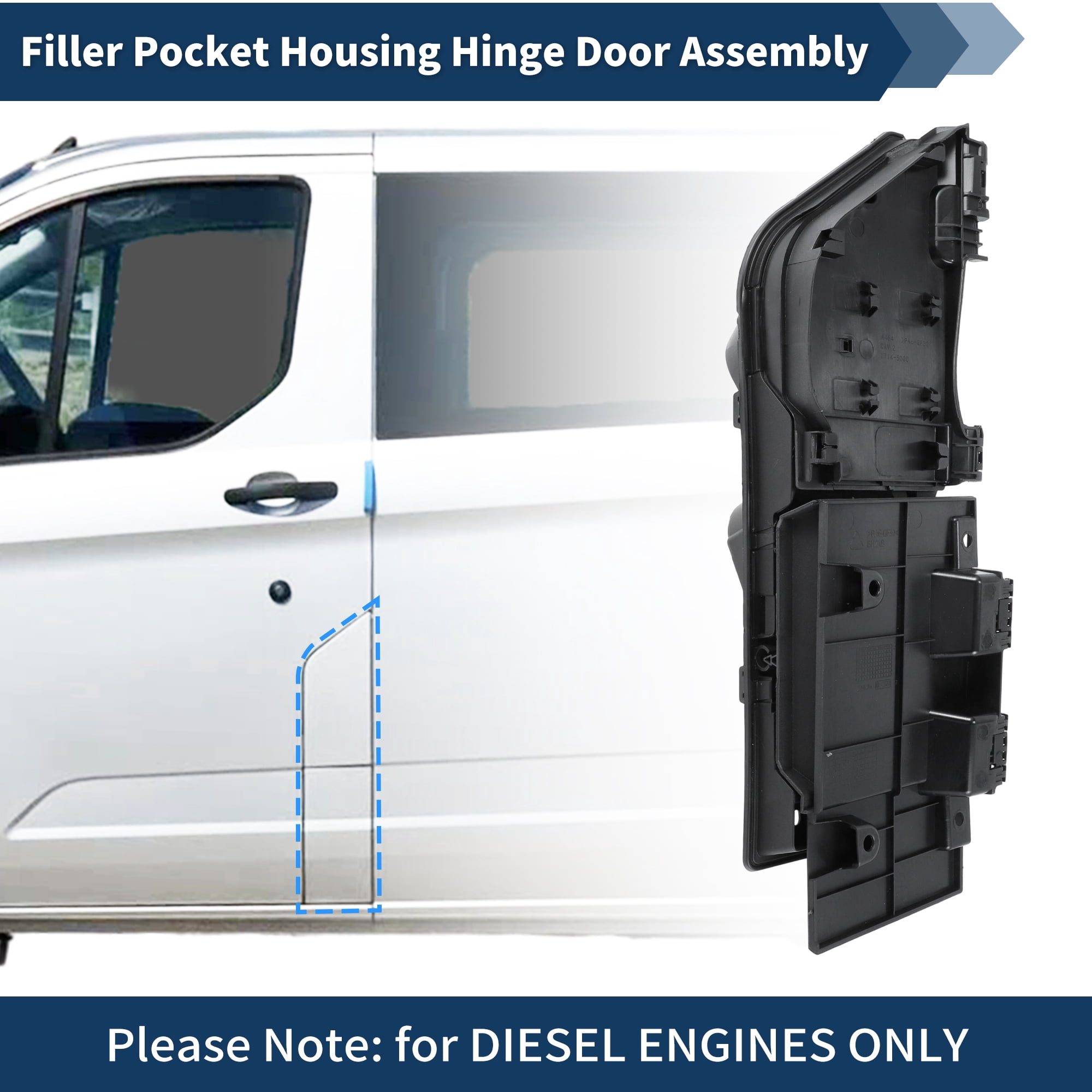 Unique Bargains Fuel Filler Door Housing Pocket Hinge with Cover for Ford Transit Diesel