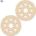 thumbnail image 2 of Walbest 2Pcs Crochet Wood Bases Unpainted Floral Pattern Round Hollow Knitting Wooden Basket Bottoms for Embroidery, 2 of 7