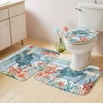 thumbnail image 4 of Coastal Turtle Bathroom Rugs Set Ocean Coral Seaweed Non Slip Absorbent Soft Bath Mats 3 Piece Set with Bathroom Rug, U-Shaped Floor Mat, Toilet Seat Cover Large Size, 4 of 9