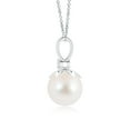 thumbnail image 2 of ANGARA Freshwater Cultured Pearl V-Bale Pendant with Diamond in 925 Sterling Silver for Women | June Birthstone, Birthday, Anniversary, Jewelry Gift for Women | Pearl Necklace, 2 of 8