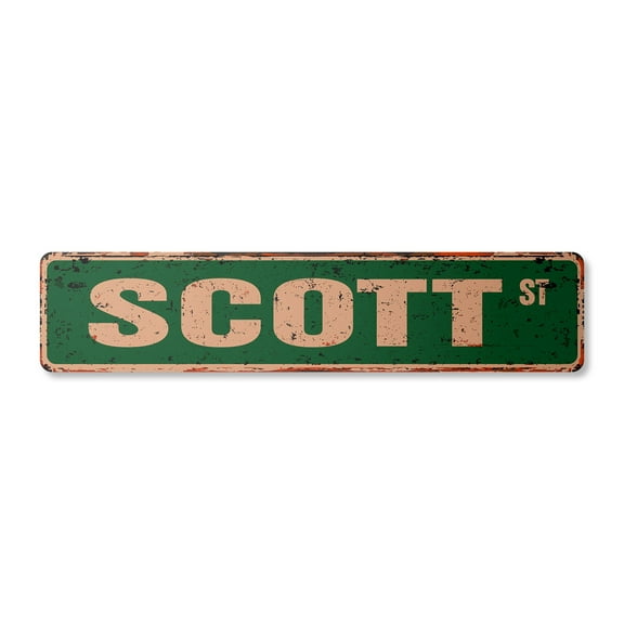 SCOTT Vintage Plastic Street Sign Childrens Name Room Sign | Indoor/Outdoor |  36" Wide
