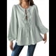 thumbnail image 1 of Blusa Holgada con Cuello en V y Mangas Abullonadas con Cordones para Mujer, Estilo Y2K, Ropa de Verano. Verde XXL, 1 of 8
