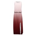 thumbnail image 5 of B91xZ Robe Maxi Taille Haute Sans Manches Col Rond à Volants Ligne A Fluide pour Invité de Mariage, Rouge P, 5 of 5