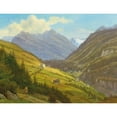 thumbnail image 3 of Emil Ludwig Löhr 24x19 Black Modern Framed Museum Art Print Titled - Motif from the Gastein Valley, 3 of 5