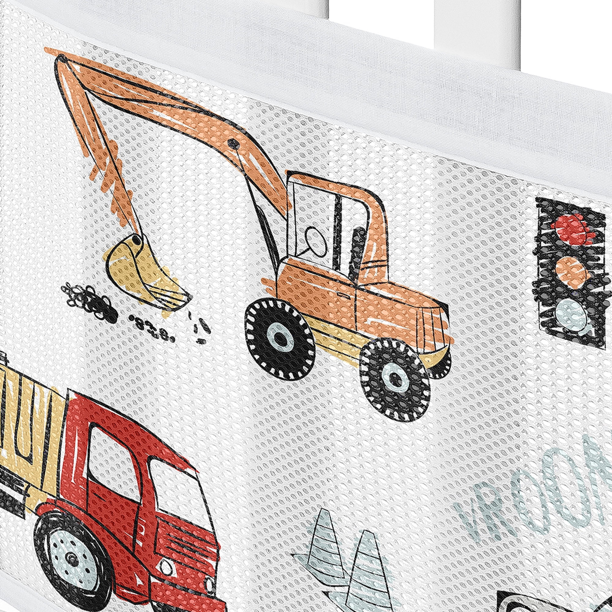 Sweet Jojo Designs + BreathableBaby Construction Truck Red Blue White Breathable Mesh Crib Liner Pad
