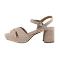 thumbnail image 2 of Aerosoles Womens Cosmos Faux Suede Criss-Cross Block Heels, 2 of 8