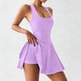 thumbnail image 2 of QHFBli Womens Mini Tennis Dresses Skort Summer Sleeveless One Piece Workout Romper Dress with Shorts Athletic 2026 Outfit, 2 of 7