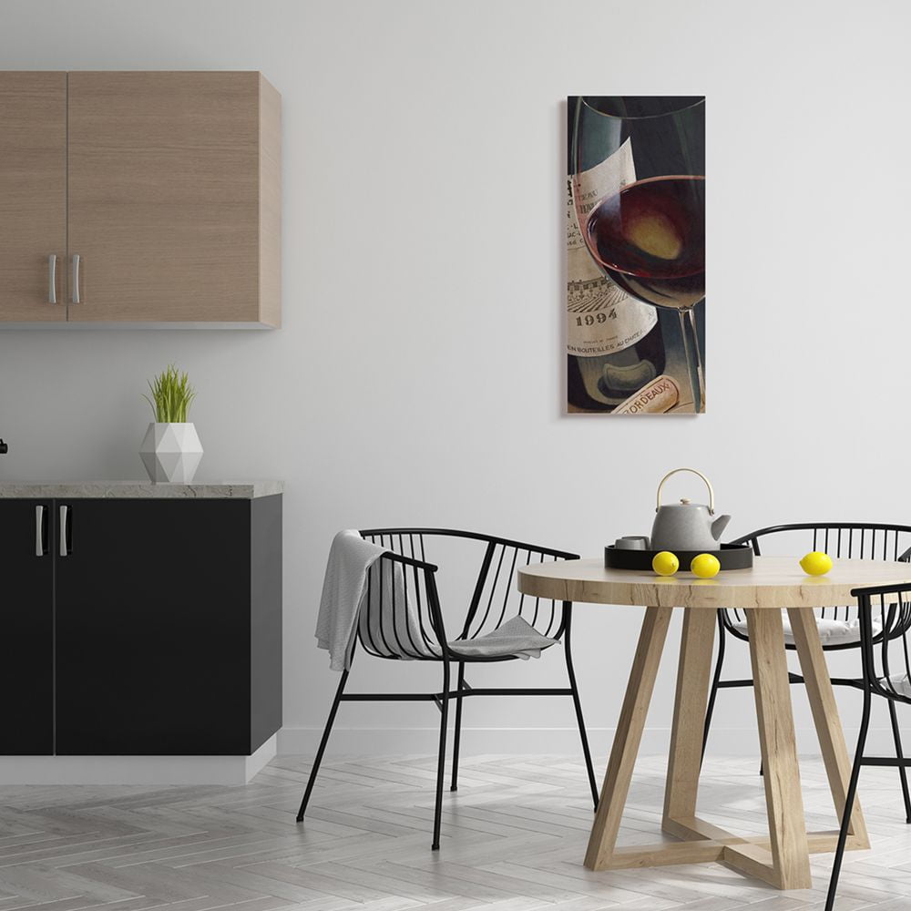 Stupell Industries Bordeaux Wine Glass Red Bottle Hyper Realistic Painting Canvas Wall Art by Stefano Ferreri