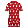 thumbnail image 4 of Lorytime Fall Pjs for Women Set Christmas Tree Short Sleeved Collared Button Down Shirt Sleep Shorts Cozy Loungewear, 4 of 9