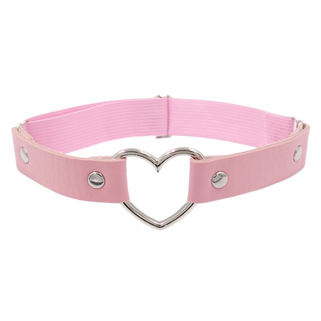 Cadena para pierna de cuero estilo Harajuku Punk, estilo europeo y americano, con forma de corazón, para baile callejero, de una sola capa, anillo para pierna