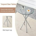 thumbnail image 5 of Round Glass Dining Table with Silver Metal Legs and 4 Transparent Dining Chairs, 5 of 8