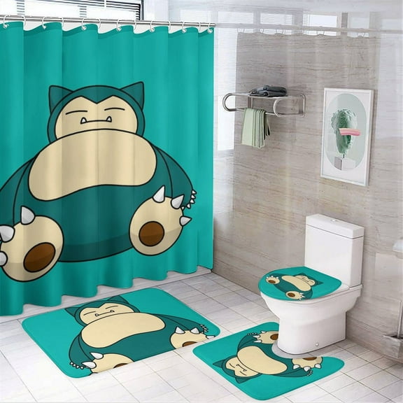 4 Pcs Shower Curtain Set with Non-Slip Rug, Toilet Lid Cover and Bath Mat, Colorful Waterproof Shower Curtain with 12 Hooks, Bathroom Decor Accessories 72" x 72"