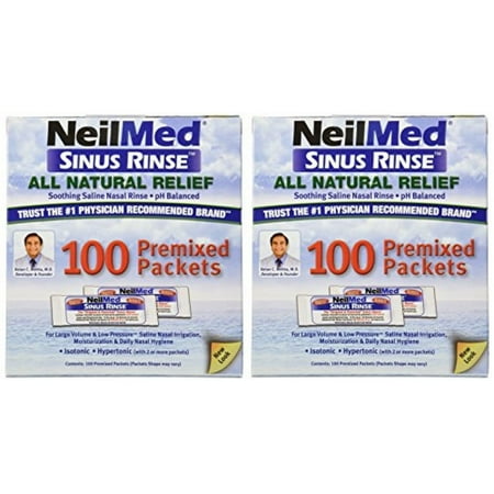 NeilMed Sinus Rinse 100 Salt Premixed Packets for Allergies & Sinus (Pack of 2)