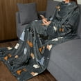 thumbnail image 6 of Catalonia Wearable Blanket with Sleeves and Pocket, Cozy Soft Fleece Micro Plush Wrap Adult Blanket Robe for Women Men, Grey Dog Pattern Makes a Great Gift for Holidays, 73" x 51"., 6 of 7