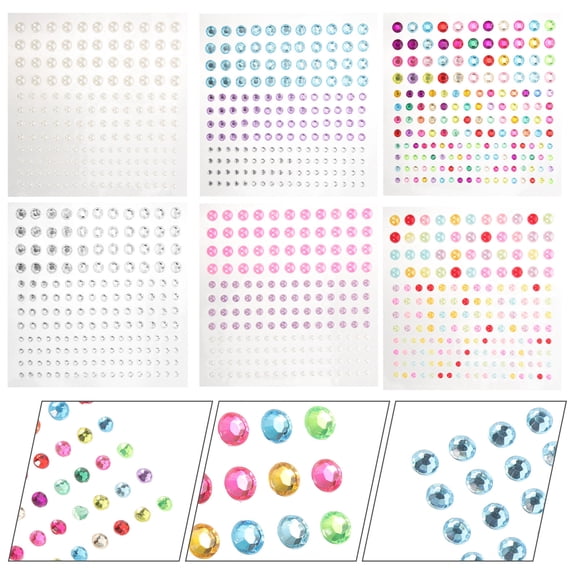 OFFIGAM Assorted Flat Back Gems Stickers for Multi Use Craft and Jewelry Accessories