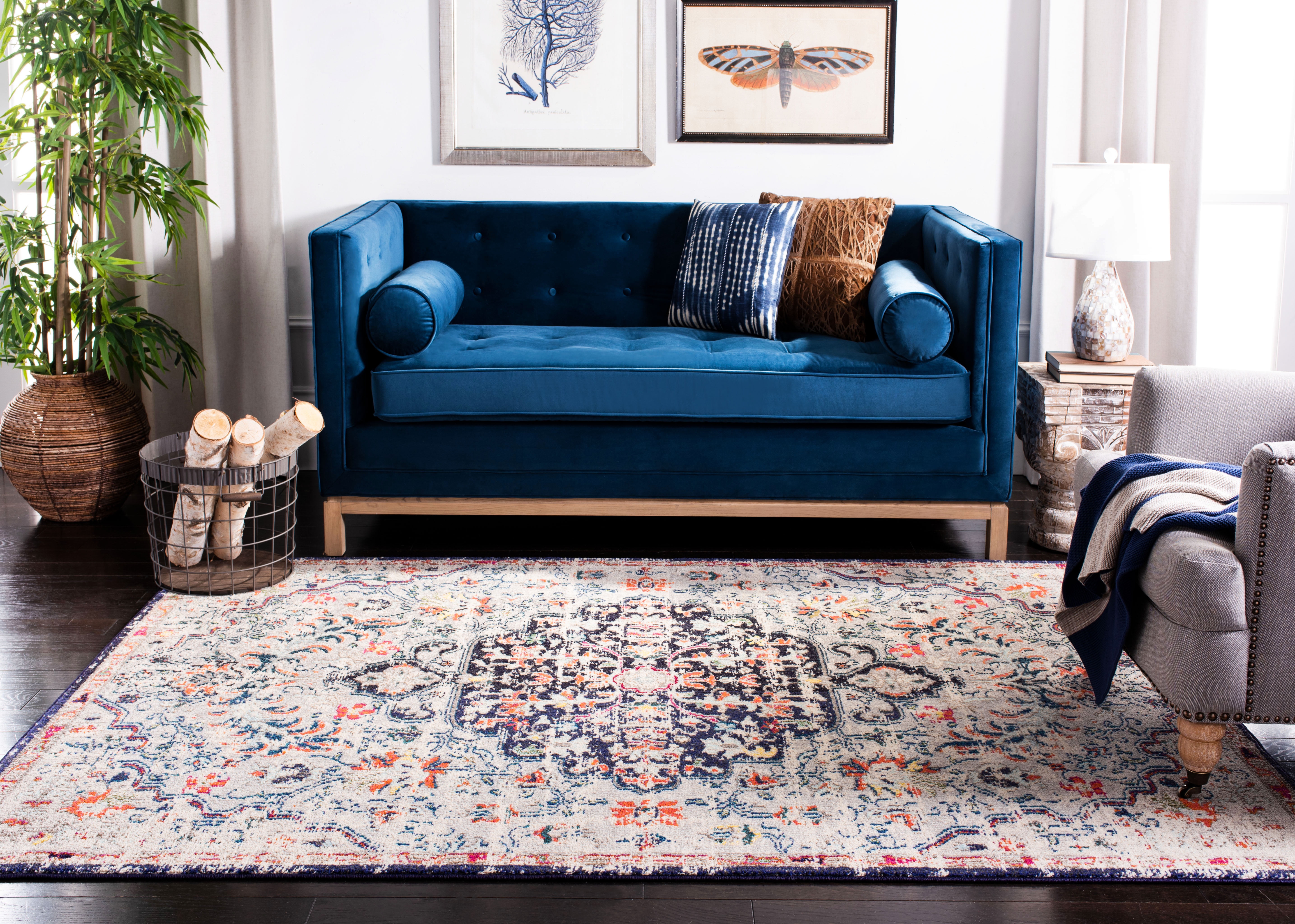 SAFAVIEH Madison Joandra Southwestern Area Rug, Beige/Black, 2'2" x 4'