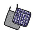 thumbnail image 2 of Carolines Treasures CJ1068-UPTHD Letter U Football Purple and White Pair of Pot Holders, 7.5HX7.5W, multicolor, 2 of 2