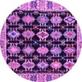 thumbnail image 1 of Ahgly Company Indoor Round Abstract Purple Modern Area Rugs, 3' Round, 1 of 4