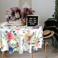 thumbnail image 2 of Spring Floral Leaf Round Tablecloth 60 inch Summer Flower Table Cloths Cover Mat Spill Proof Table Covers for Kitchen Party Dinner Tabletop Decoration, 2 of 6