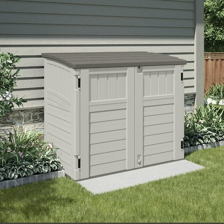 Horizontal Shed - Suncast Utility 4 ft. 4 in. W x 2 ft. 8 in. D Plastic Horizontal Garbage Shed