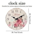 thumbnail image 5 of Farmhouse Wall Clock for Kitchen 12 Inch Pink Rose Wall Clocks Battery Operated Flower Wall Clock for Women, 5 of 7