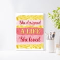thumbnail image 3 of Pink And Gold Inspirational Quote She Designed A Life She Loved Canvas Wall Art for Women Girls Bedroom Girls Room Wall Decor, 3 of 6