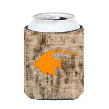

Fish - Angel Fish Burlap and Orange Can or Bottle Hugger