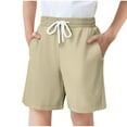 thumbnail image 2 of Mwjwdo Boys Athletic Shorts Elastic Waist Running Shorts Summer Sports Workout Active Shorts with Pockets Khaki 15 Years, 2 of 8