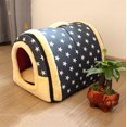 thumbnail image 5 of Caseta y mascota 2 en 1, lavable a máquina, antideslizante, plegable, suave, cálida, para perros, gatos, cachorros, conejos, cama para caseta con almohada desmontable, verde L JAMW Sencillez, 5 of 5
