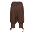 thumbnail image 4 of XIAOCHA Cropped Pants for Men Loose Fit Elastic Waist Pants Retro Casual Short PantsBrownL, 4 of 8