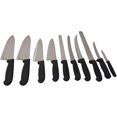 thumbnail image 1 of Knife Sets - Cozzini Cutlery Imports - Choose 5, 10, or 15 Piece Set - Black Handle - Razor Sharp Commercial Kitchen Cutlery - Cook's Knives (10 Piece Set), 1 of 8