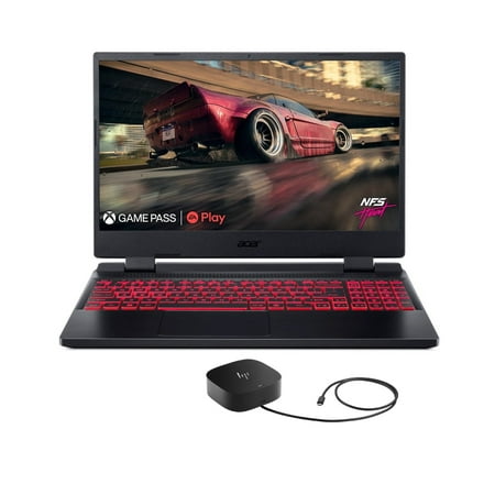 Acer Nitro 5 Gaming/Entertainment Laptop (AMD Ryzen 7 6800H 8-Core, 15.6in 165Hz 2K Quad HD (2560x1440), NVIDIA GeForce RTX 3070 Ti, Win 11 Home) with G5 Essential Dock