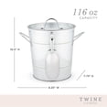 thumbnail image 4 of Cubeta de Hielo Aislada Twine con Tapa y Cuchara 4L Metal Galvanizado, 4 of 9