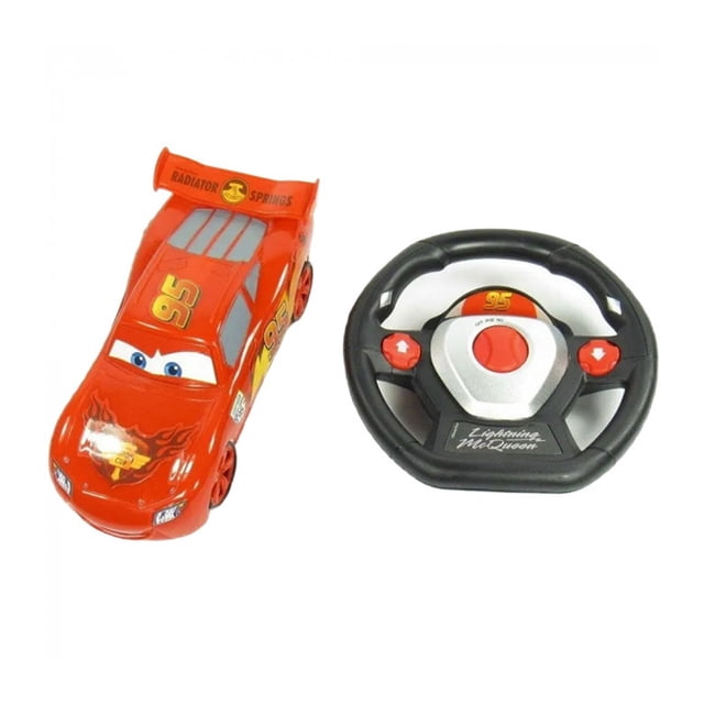 Carro a Control Remoto Cars T359629 Rayo McQueen RC Diseño de Volante 2.4Ghz 10 Km/h Rojo -
