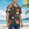 thumbnail image 5 of Easygdp Mushroom With Snails Men's Hawaiian Shirts Print Lapel Short Sleeve for Beach, vacation, party, casual occasions - Large, 5 of 9