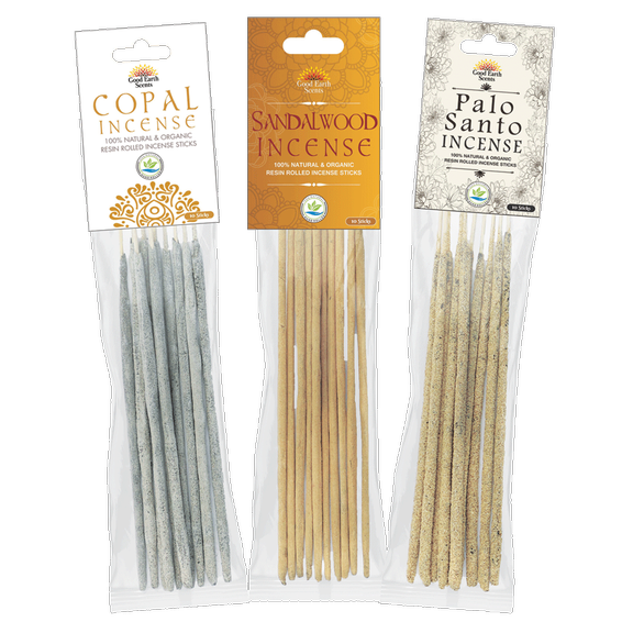 Set of 3 Mayan Blend 100% Natural and Organic Resin Rolled Incense Sticks (10 Sticks in a Pack) - Set of 3 Variety Packs of Natural Scents