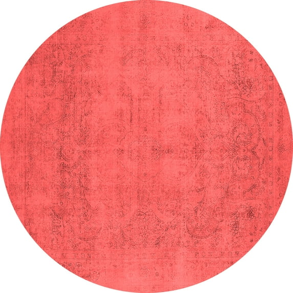 Ahgly Company Indoor Round Oriental Red Industrial Area Rugs, 7' Round