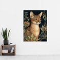 thumbnail image 2 of Abyssinian Cat with Flowers Art Nouveau Modern Watercolour Illustration Extra Large XL Wall Art Poster Print, 2 of 3