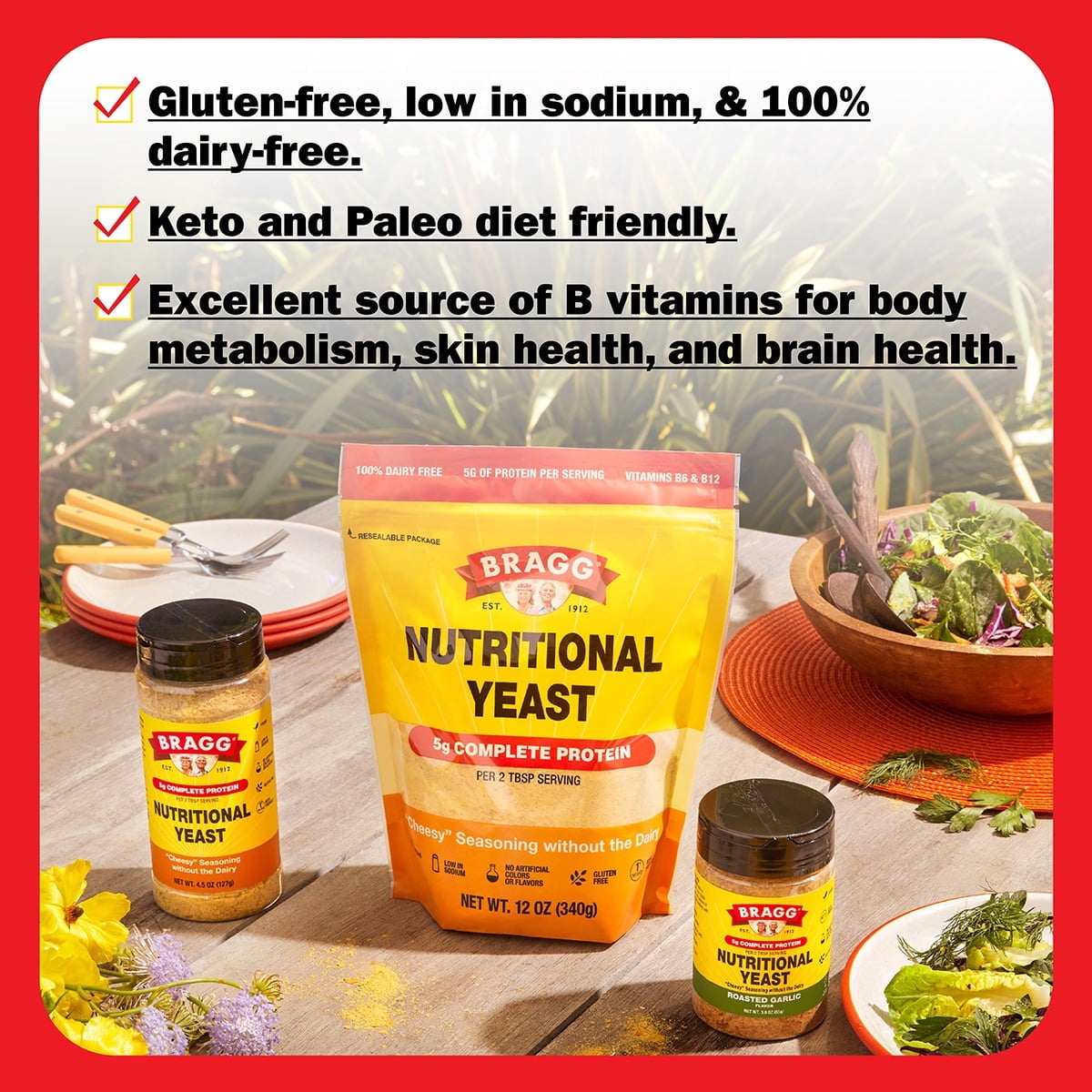 Bragg Nutritional Yeast, "Cheesy" Seasoning Without the Dairy, 4.5 oz