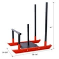 thumbnail image 2 of LuckyNote Weight Training Sled with Push Poles & Harness, Heavy-Duty Steel Fitness Sled for 1” & 2” Plates, Black & Red Speed & Strength Training Equipment, 2 of 10