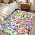 thumbnail image 4 of Area Rugs for Living Room Bedroom, Blue Purple Gnomes 4'x6' Rug Washable Carpet Runner Indoor Outdoor, Spring Hydrangea Flower Leaf Green Plaid Non Slip Accent Floor Mats Rug for Kitchen, Office, 4 of 8