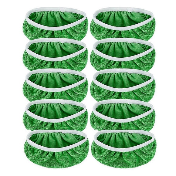 Paquete de 10 almohadillas reutilizables para escobas, de microfibra, para limpieza en seco y lavables, para fregar en húmedo.